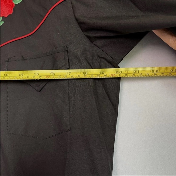 Ely Cattleman Shirt Pearl Snap Mens Sz S Rockabilly Rose Embroidery Yoke NWT - Picture 8 of 14